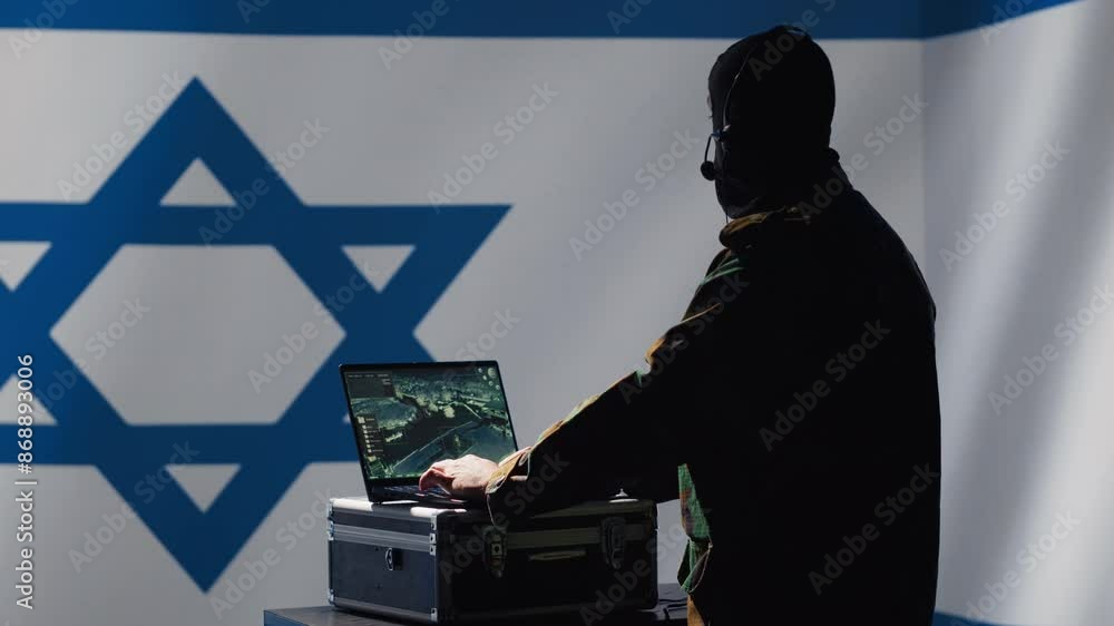 Poster communication systems operator working for mossad using radio and satellite equipment, providing com