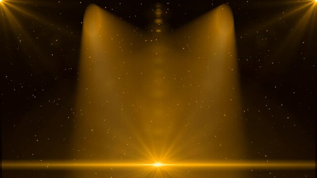 golden stage award spot light effect green screen background