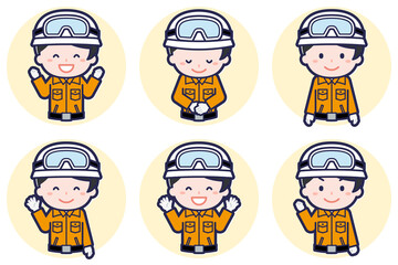 女性レスキュー隊員のポーズセット_02