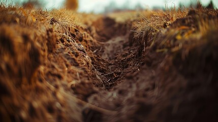 Trenches with blurred background