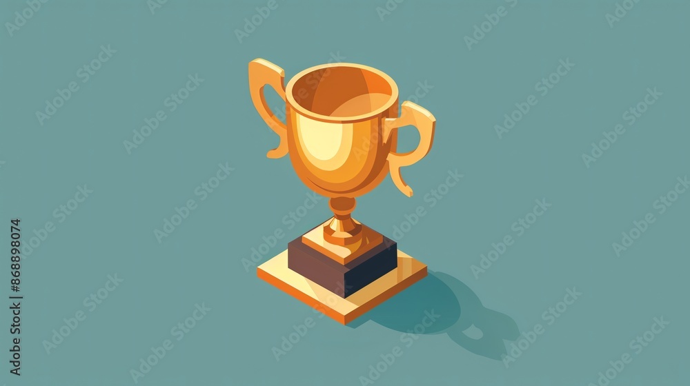 Wall mural gold trophy isometric icon