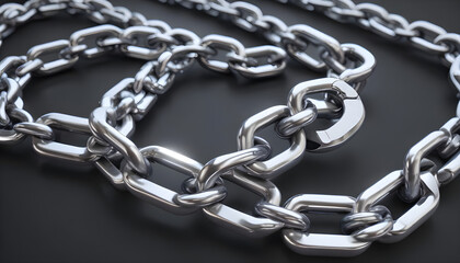 Obraz premium 3D rendering of chain emphasizing 1