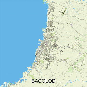 Bacolod, Philippines map poster art