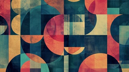 Vintage abstract geometric shapes background