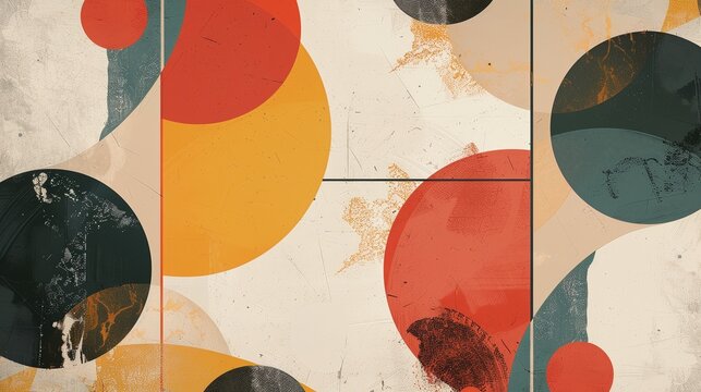 Vintage abstract geometric shapes background