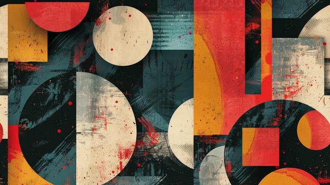 Vintage abstract geometric shapes background