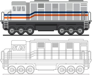 icon illustration head train kai vector