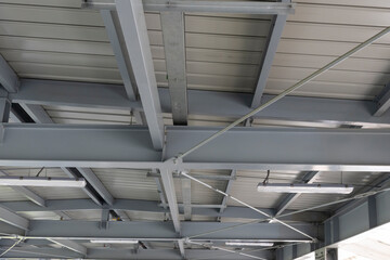Steel frame building structure, steel frame structure and steel fastening bolts for the roof structure