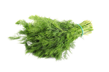 Bunch of fresh green dill isolated on white