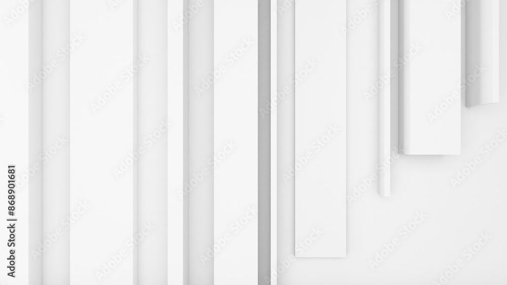 Poster abstract background ,white vertical shape on a red background,3d rendering