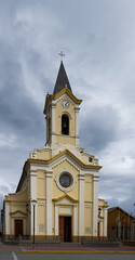 The facade of the Cathedral of Puerto Natales in Patagonia chilena.