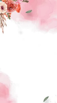 Charming watercolor floral frame with a mix of pink flowers, creating a whimsical and enchanting vibe.