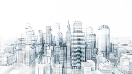 Obraz premium city building sketch