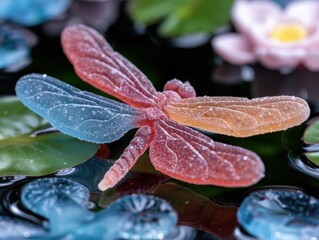 Vibrant dragonfly with detailed wings