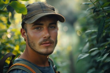Portrait of a young male landscaping worker