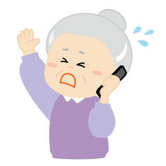 スマートフォンでおしゃべりしているシニア女性8