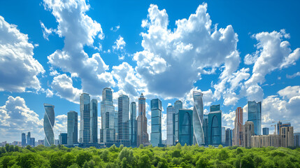 Fototapeta premium London's Urban Oasis: Green Haven Amidst Towering Glass