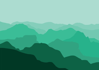 nature landscape mountains vector illustration.