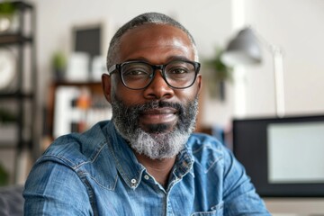 Obraz premium Portrait of a middle aged male software developer