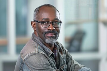 Obraz premium Portrait of a middle aged male software developer