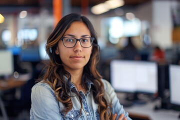 Fototapeta premium Portrait of a young female software developer