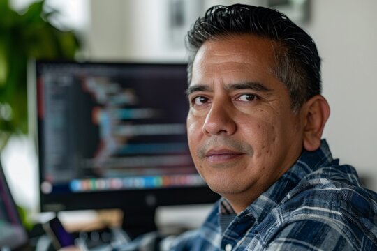 Portrait of a middle aged male software developer