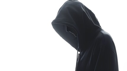 黒いパーカーを着た顔を隠した人物