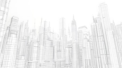 Fototapeta premium city building sketch