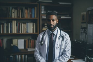 Obraz premium Portrait of a African American male veterinarian doctor