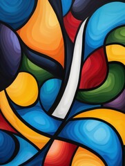 Vibrant abstract stained glass art
