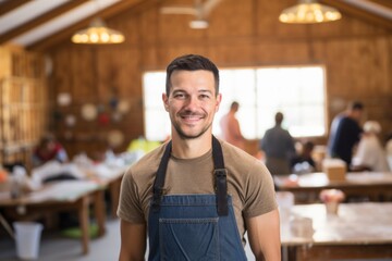 Fototapeta premium Portrait of a male volunteer working in community center