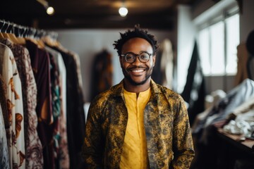 Obraz premium Portrait of a smiling young male fashion designer