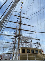 Obraz premium Fragata ARA Libertad of the Argentine Navy. The port of Buenos Aires is the leading transshipment point for foreign trade in Argentina.