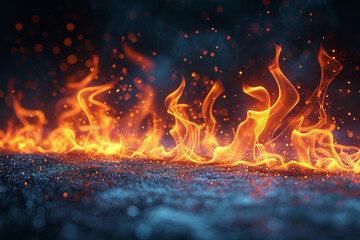 Flame on a black background