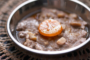 chinese steamed minced pork patty with salted egg comfort food