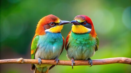 Birds swooning over each other in a display of mutual affection, love, avian, relationship, nature, wildlife, pair