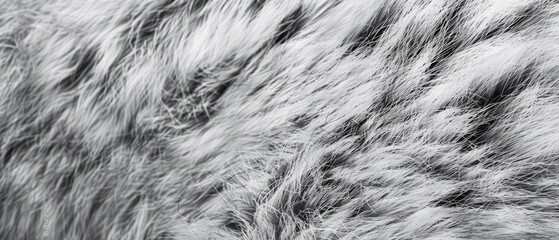 Panoramic close-up, high detail scan of rabbit fur material, Generative AI