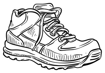 hiking boots handdrawn illustration