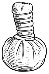 compress ball herb handdrawn illustration
