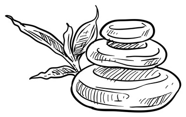 spa stone handdrawn illustration