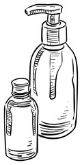liquid soap handdrawn illustration