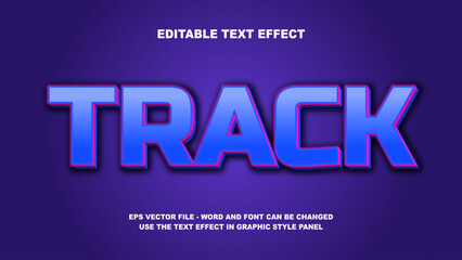 Editable Text Effect Track 3D Vector Template