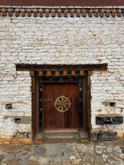 Door in Buddhist building, Central Bhutan