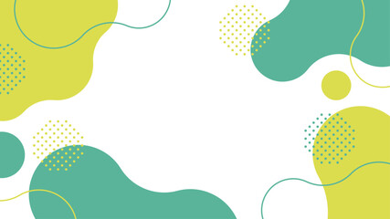 抽象的なフレーム　シェイプ　黄緑と緑