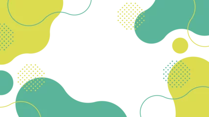 Fotobehang Abstract 抽象的なフレーム　シェイプ　黄緑と緑  © suorun