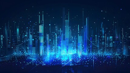 audio chart on blue background