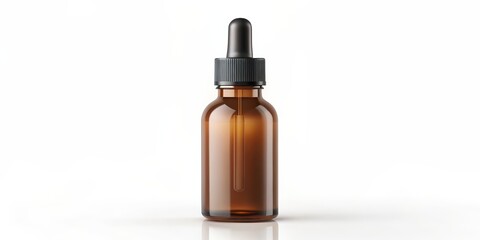 Fototapeta premium Realistic dropper bottle mockup on white background, dropper bottle, mockup, product, packaging, empty,clear, cosmetic