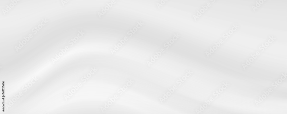 Poster Smooth grey wave background. Subtle silver curve lines texture. Abstract gray template for graphic design, medical, tech, cosmetic wallpaper, poster, flyer, brochure. Vector wide gris pattern