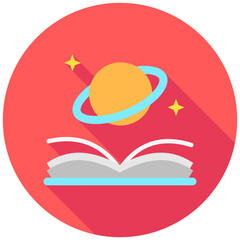 Sci Fi rounded multi color icon. Use for international literacy day, education theme and more. modern concept, UI or UX kit, web and app development..