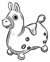 toy horse handdrawn illustration